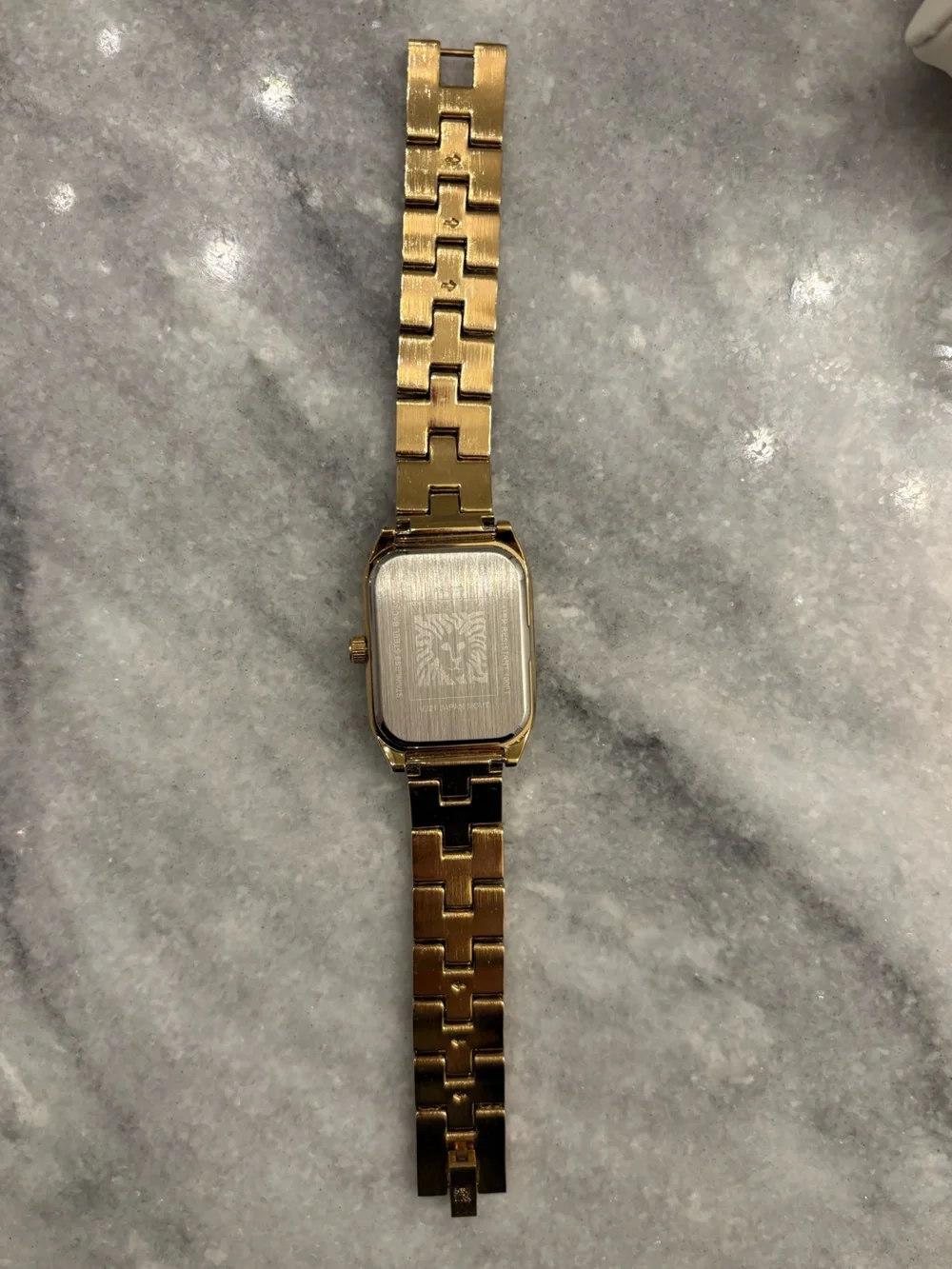 Anne Klein Gold Tone Rectangular Watch